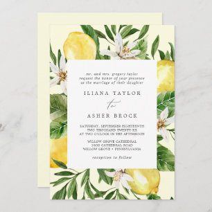 Moderner Lemon Garden   Gelbe Hochzeitserklärung Einladung