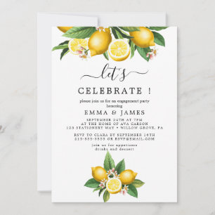 Moderner Lemon Garden "Let's Celebrate" Einladung