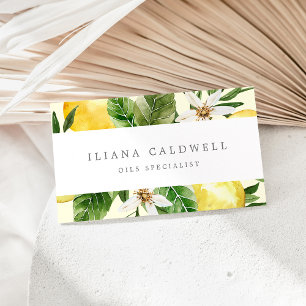 Moderner Lemon Garden   Yellow Business Card Visitenkarte