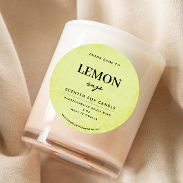 Moderner Lemon Gelb Rustikal Runder Aufkleber