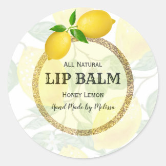 Moderner Lemon Lip Balm Produktetikett-Rundsticker Runder Aufkleber