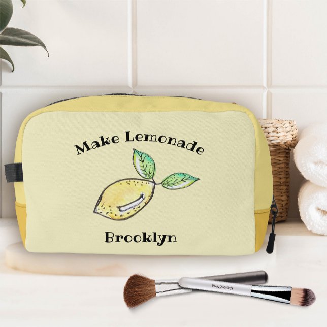 Moderner Lemon Niedlich Name Tee Sommergelb Waschbeutel (Von Creator hochgeladen)