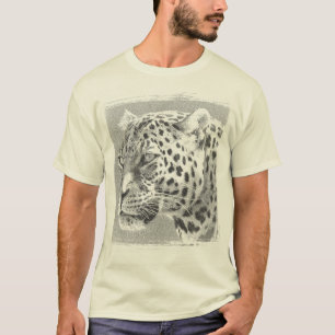 Moderner Leopard Kopf Mens natürliche Farbe T-Shirt