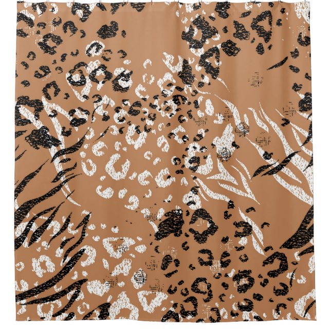 Moderner Leopard. Muster. Hintergrund. Die wilde N Duschvorhang (Vorderseite)