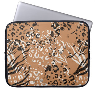 Moderner Leopard. Muster. Hintergrund. Die wilde N Laptopschutzhülle