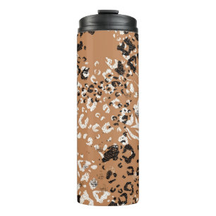 Moderner Leopard. Muster. Hintergrund. Die wilde N Thermosbecher