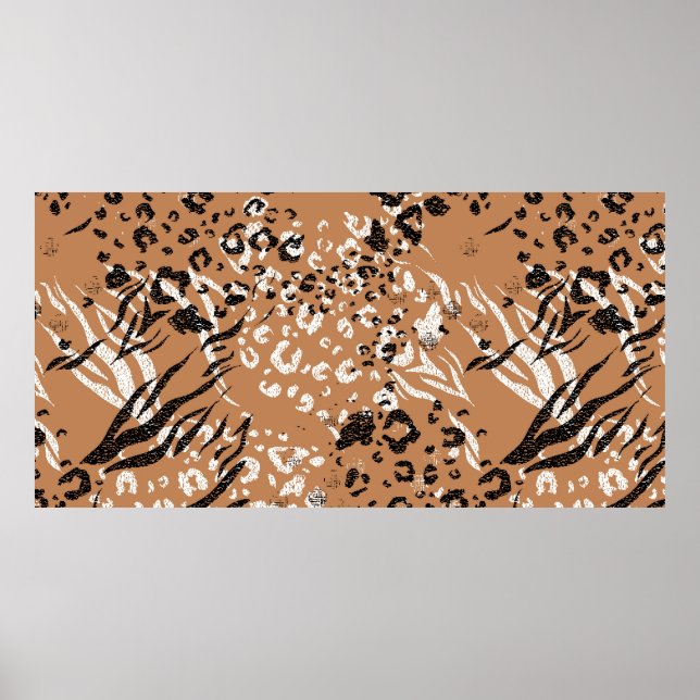 Moderner Leopard. Muster. Hintergrund. Wildnis. Poster (Vorne)