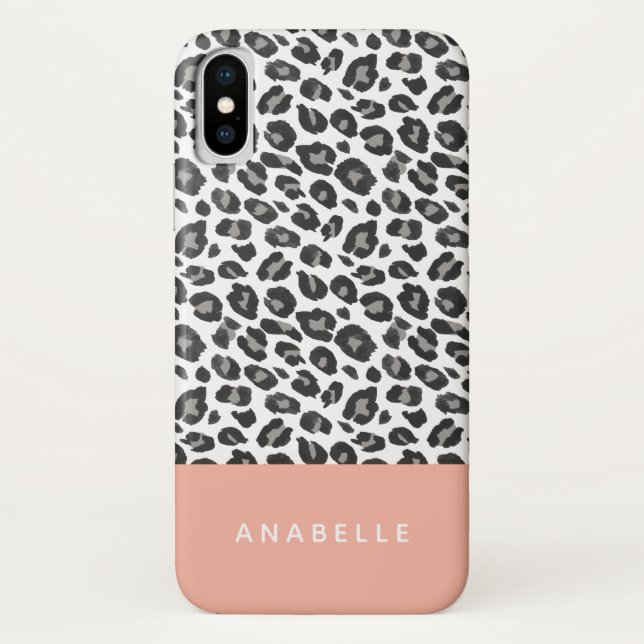 Moderner Leopardendruck in Schwarz/Weiß Case-Mate iPhone Hülle (Rückseite)
