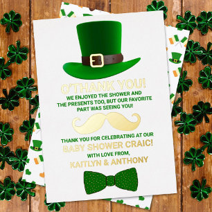 Moderner Leprechaun St. Patrick's Day Baby Shower Folieneinladung