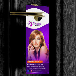 Moderner Lila FriseurStylist Schönheitssalon Frisö Türanhänger