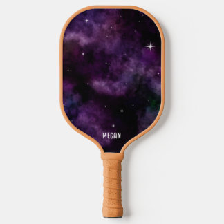 Moderner Lila Galaxie-Nebula-Individuelle Name Pickleball Schläger