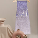 Moderner Lila Glitzer Glitzern Personalisiert Name Schürze<br><div class="desc">Moderner Lila Glitzer Glitzern Personalisiert Name</div>
