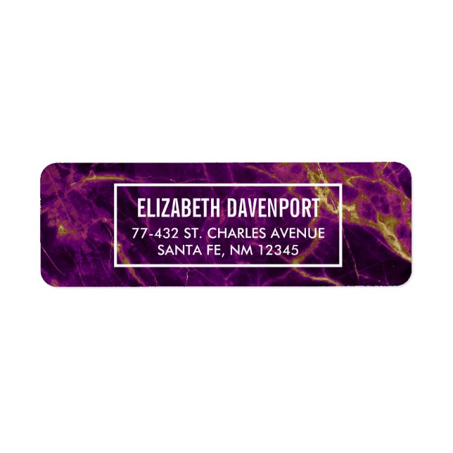 Moderner Lila-Gold-Abstrakter Marmor (Vorne)