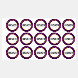 Moderner Lila-Gold-Abstrakter Marmor Etiketten