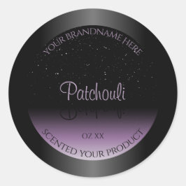 Moderner, Lila Gradient Product Label Glitzer Runder Aufkleber