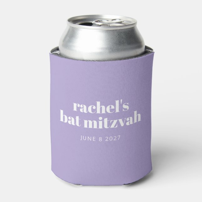 Moderner Lila Lavender Bat Mitzvah Custom Gevor Dosenkühler (Kanne Vorderseite)