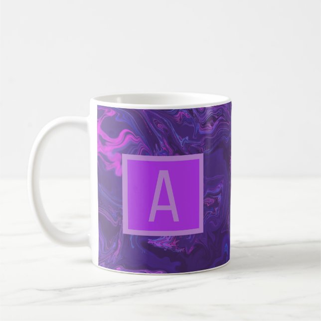 Moderner Lila Marmor Abstrakt Kaffeetasse (Links)