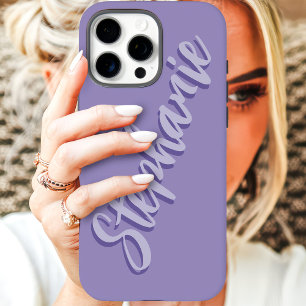 Moderner Lila Minimaler Skriptname iPhone 16 Pro Max Hülle