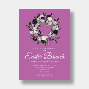 Moderner Lila Osterbrunch Einladung