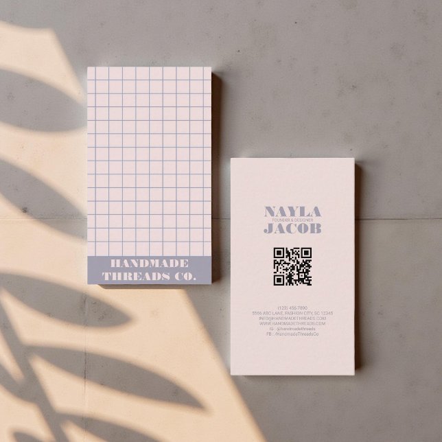 Moderner Lila Prüfmuster QR-Code Visitenkarte (Von Creator hochgeladen)