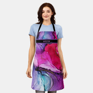 Moderner Lila rosafarbener, benutzerdefinierbarer  Schürze