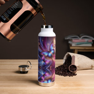 Moderner Lila Schmetterling Trinkflasche