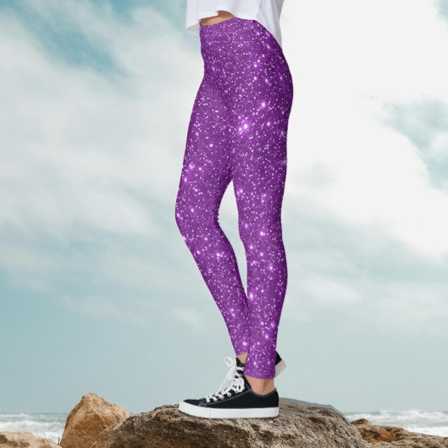 Moderner, Lila Sparkle-Glitzer Leggings (Von Creator hochgeladen)