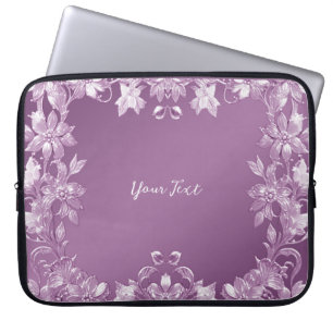 Moderner Lilac Floral Laptop Sleeve