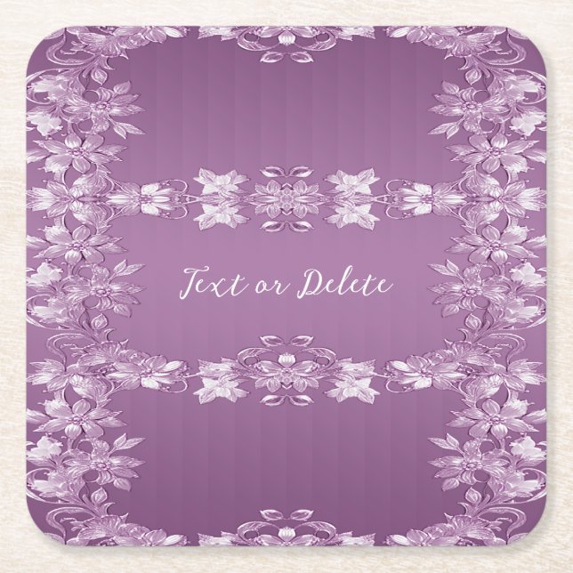 Moderner Lilac Floral Paper Untersetzer (Vorderseite)