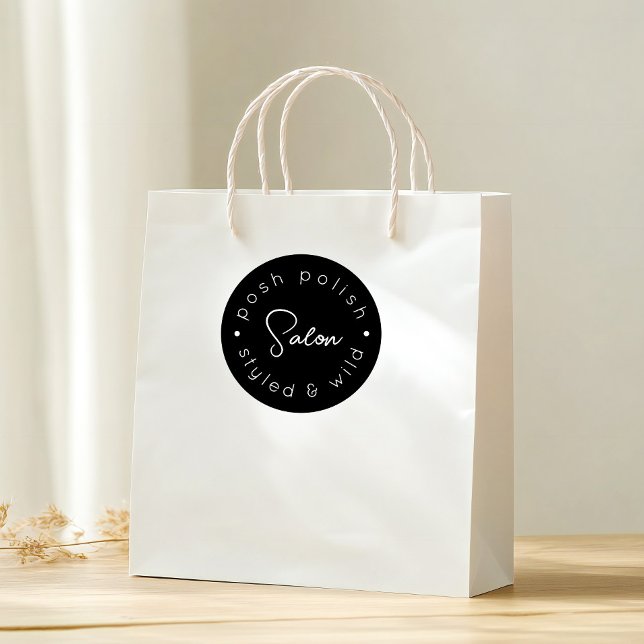 Moderner Logosalon personalisiert für Geschäftsleu Runder Aufkleber (Von Creator hochgeladen)