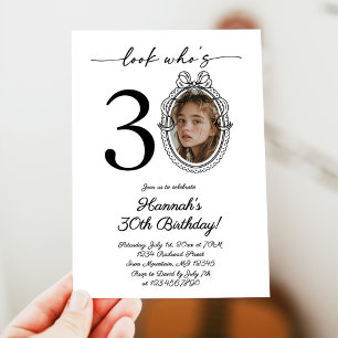 Moderner Look, der 30 Foto Erwachsene Geburtstag i Einladung
