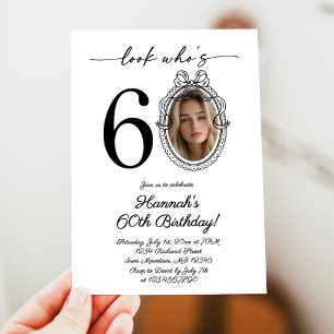 Moderner Look, der 60 Foto Erwachsene Geburtstag i Einladung