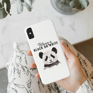 Moderner lustiger Panda Schwarz-Weiß mit Zitat Case-Mate iPhone Hülle