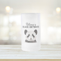 Moderner lustiger Panda Schwarz-Weiß mit Zitat