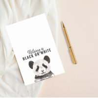 Moderner lustiger Panda Schwarz-Weiß mit Zitat