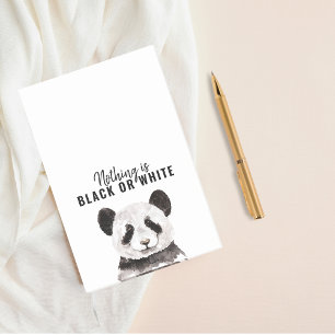 Moderner lustiger Panda Schwarz-Weiß mit Zitat Post-it Klebezettel