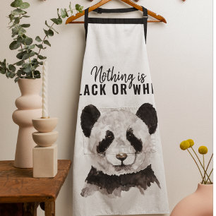 Moderner lustiger Panda Schwarz-Weiß mit Zitat Schürze