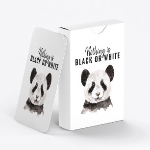 Moderner lustiger Panda Schwarz-Weiß mit Zitat Spielkarten