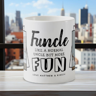 Moderner lustiger Spruch 'Funcle' 2 x Foto Onkel Kaffeetasse