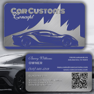 Moderner Luxus Cobalt Silver Gravur Auto Visitenkarte