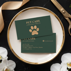Moderner Luxus Golden Paw Pet Grooming Service Visitenkarte