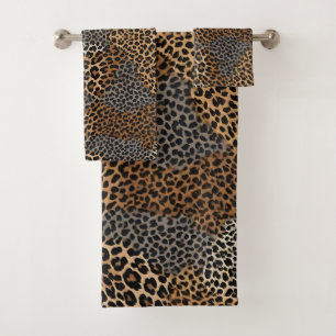 Moderner Luxus Weißer Leopard Elegante Collection Badhandtuch Set
