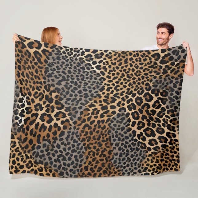 Moderner Luxus Weißer Leopard Elegante Collection Fleecedecke (Beispiel)