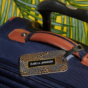 Moderner Luxus Weißer Leopard Elegante Collection Gepäckanhänger