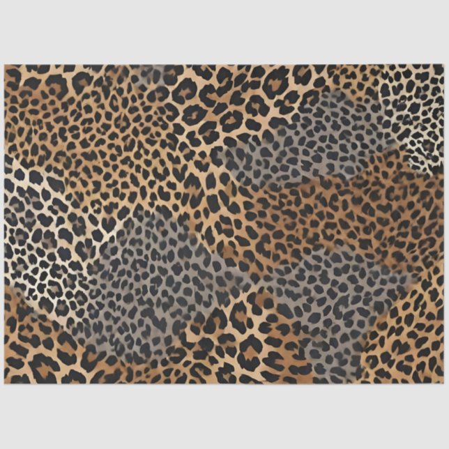 Moderner Luxus Weißer Leopard Elegante Collection Seidenpapier (Vorderseite)