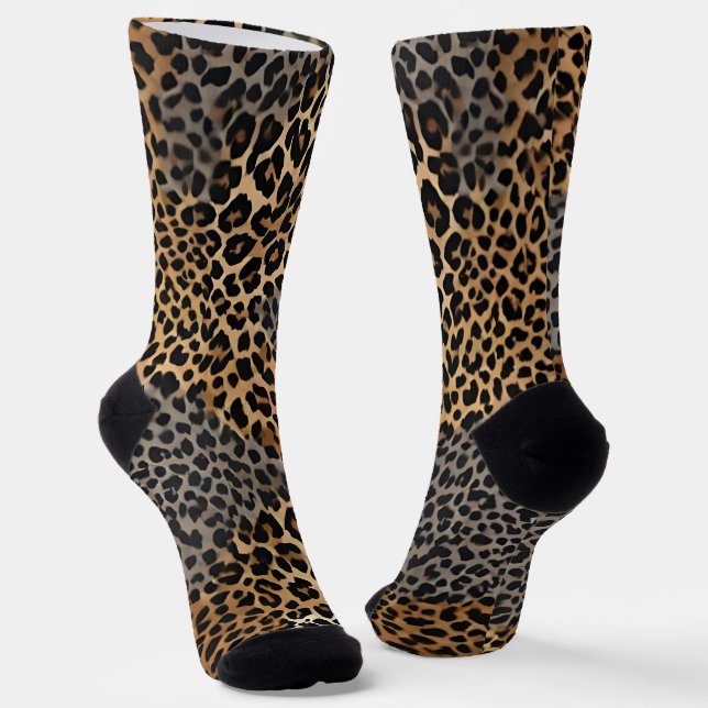Moderner Luxus Weißer Leopard Elegante Collection Socken (Gewinkelt)