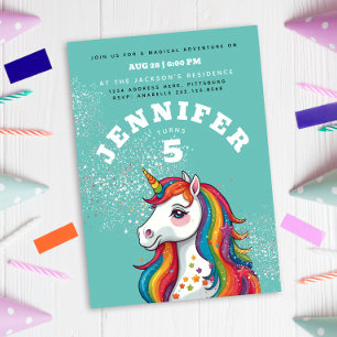 Moderner Magischer Regenbogen-Einhorn-Hengst auf A Einladung