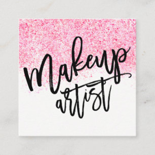Moderner Make-uptypographierosa-Aquarell Confetti Quadratische Visitenkarte