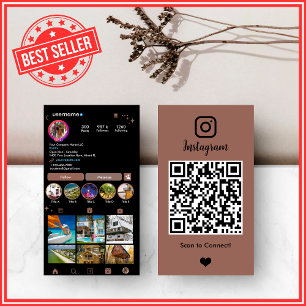 Moderner Makler Instagram Terrakotta QR Visitenkarte
