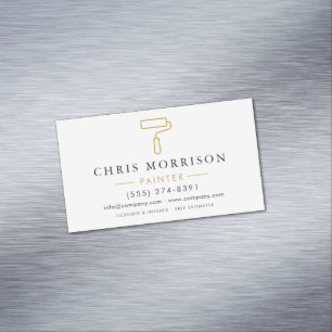 Moderner Maler White Gold QR Code Magnetische Visitenkarte